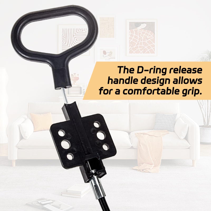 STARVAST Sofa Recliner Cables, 2Pcs Couch Release Cables Replacement D Ring Couch Recliner Pull Handle, Hook Exposed Cable Length (4.75") Total Length 36.5 Inch - Image 2